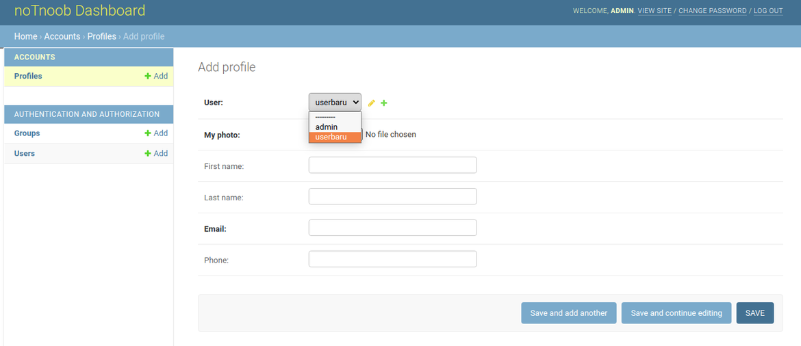 Tutorial user auth pada django